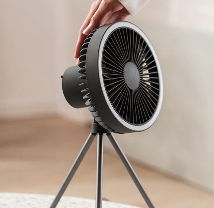 Outdoor Camping Fan Portable USB Rechargeable Camping Tent Tripod Fan Mini Hanging Ceiling Fan Stand Air Cooling Fan Lantern Gemalys™