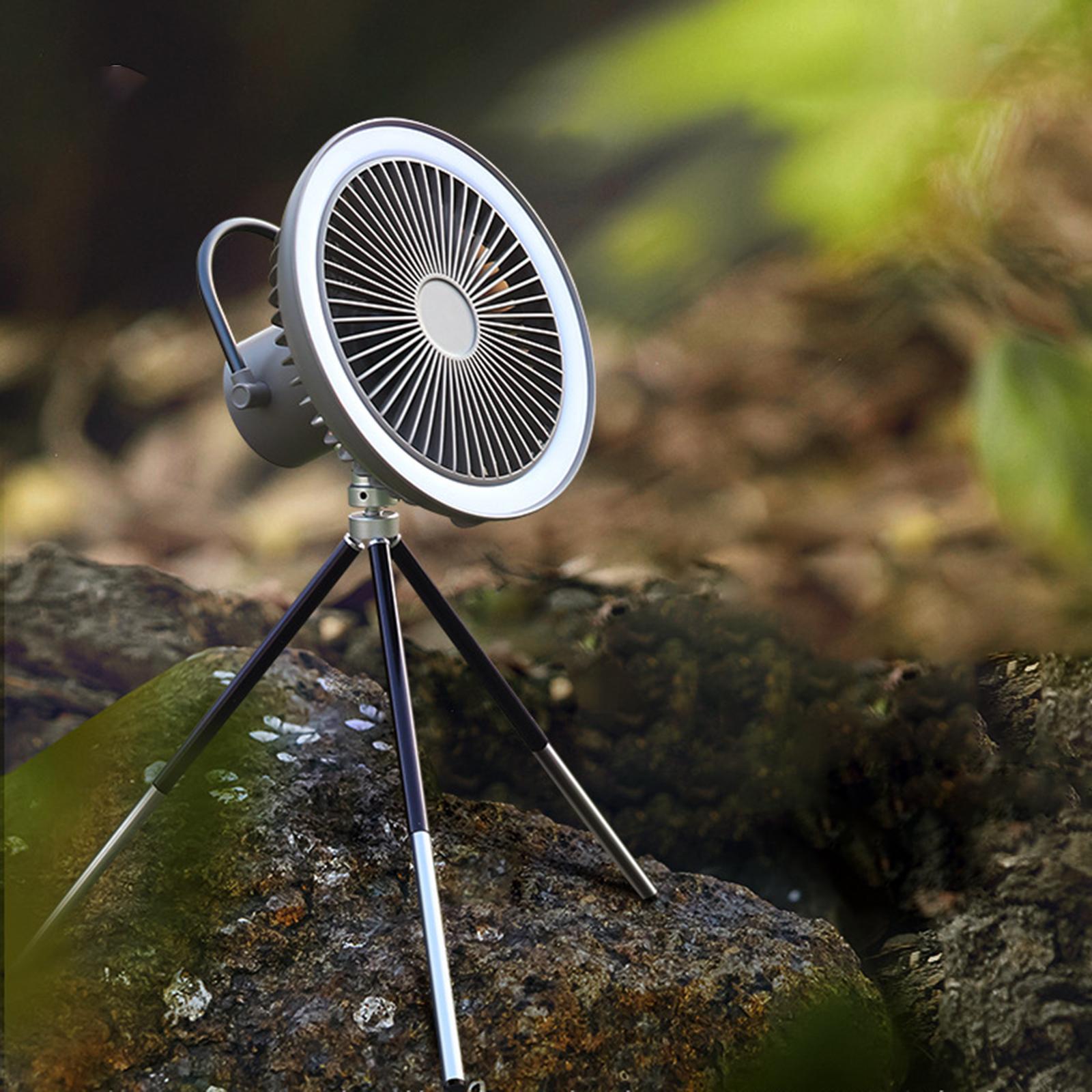Outdoor Camping Fan Portable USB Rechargeable Camping Tent Tripod Fan Mini Hanging Ceiling Fan Stand Air Cooling Fan Lantern Gemalys™