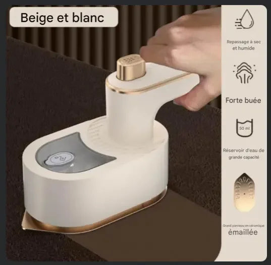 Mini fer à vapeur portable compact et léger, idéal pour défroisser rapidement vos vêtements en voyage ou à la maison