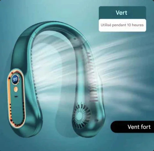 Ventilateur de cou sans lame 4000mAh – Fraîcheur portable, sécurité et autonomie longue durée Gemalys™