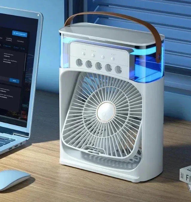 Ventilateur électrique portable 3 en 1 : Climatiseur domestique, ventilateur USB & veilleuse LED Gemalys™