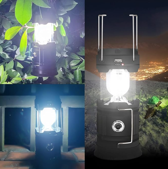 Lampe  Portable USB Rechargeable – Lanterne LED Solaire avec Power Bank pour Camping Gemalys™