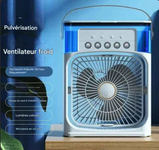 Ventilateur électrique portable 3 en 1 : Climatiseur domestique, ventilateur USB & veilleuse LED Gemalys™