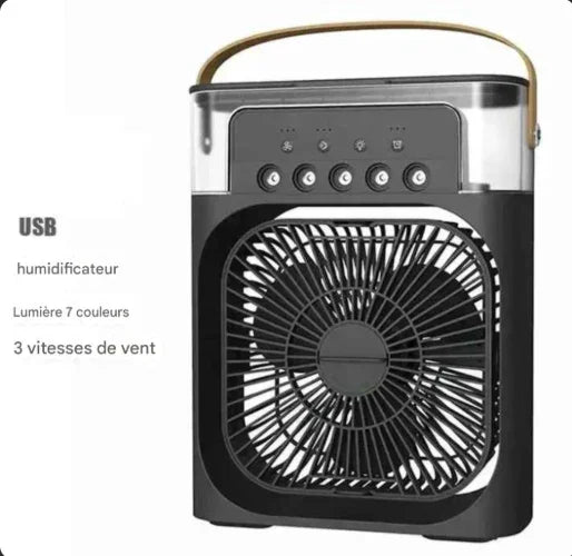 Ventilateur électrique portable 3 en 1 : Climatiseur domestique, ventilateur USB & veilleuse LED Gemalys™