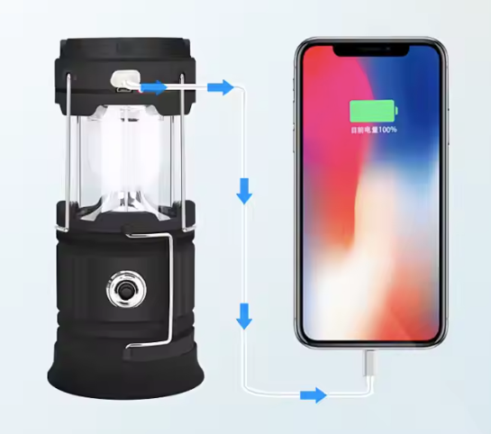 Lampe  Portable USB Rechargeable – Lanterne LED Solaire avec Power Bank pour Camping Gemalys™
