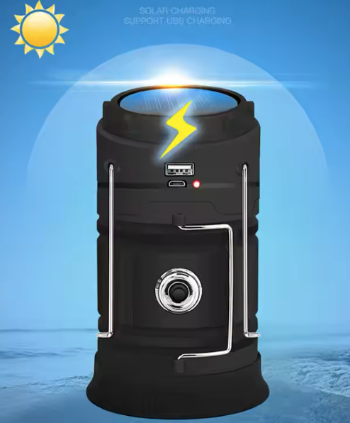 Lampe  Portable USB Rechargeable – Lanterne LED Solaire avec Power Bank pour Camping Gemalys™