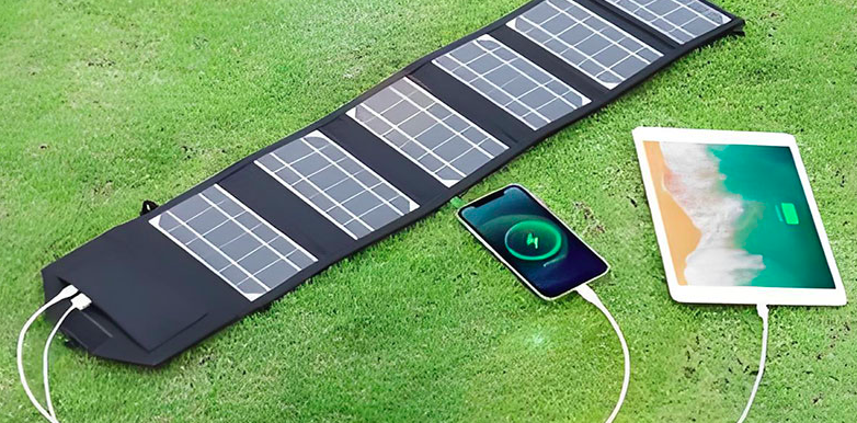 Chargeur solaire portable 60W, pliable, pour une alimentation en extérieur. Gemalys™